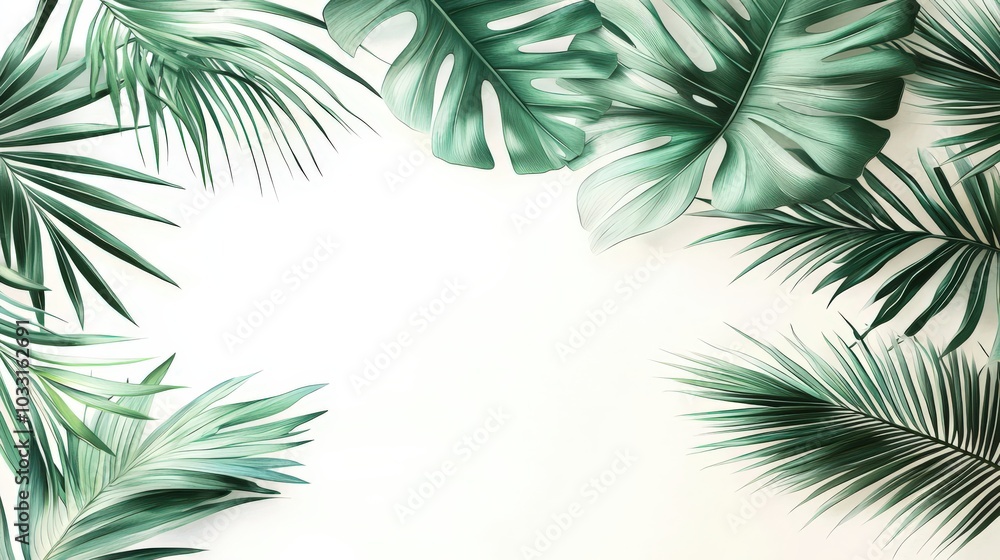 Tranquil Tropical Leaves for Serene Backgrounds Tranquil Tropical Leaves for Serene Backgrounds
