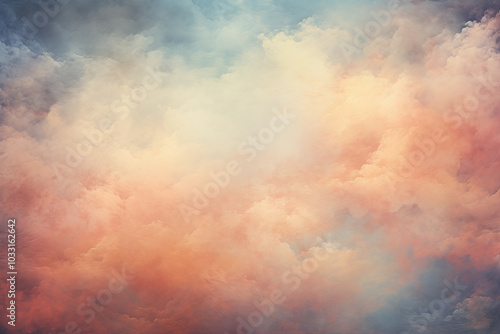 Artistic soft cloud and sky with grunge paper texture
