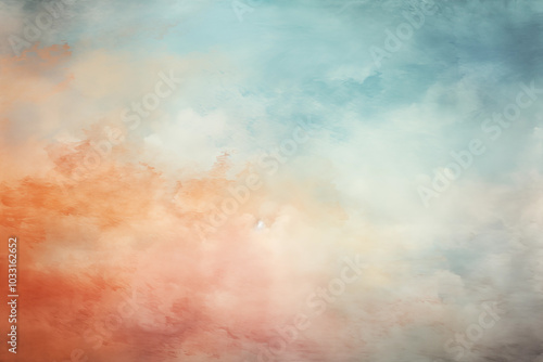 Artistic soft cloud and sky with grunge paper texture