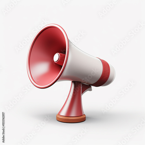 3d ealistic megaphone isolated on white background