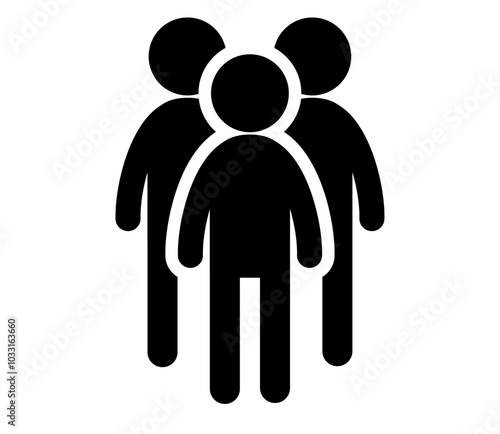 シンプルなピクトグラムのアイコン　3人
