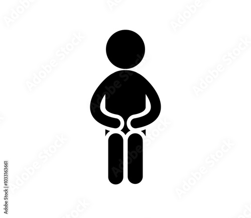 座っているシンプルな人のアイコン
