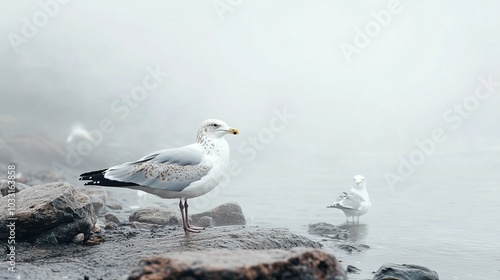 Wallpaper Mural Seagull in the Fog Torontodigital.ca