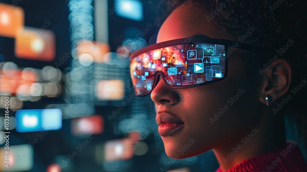 Digital Marketer Visualizing Engagement Using AR Glasses Digital Marketer Visualizing Engagement Using AR Glasses