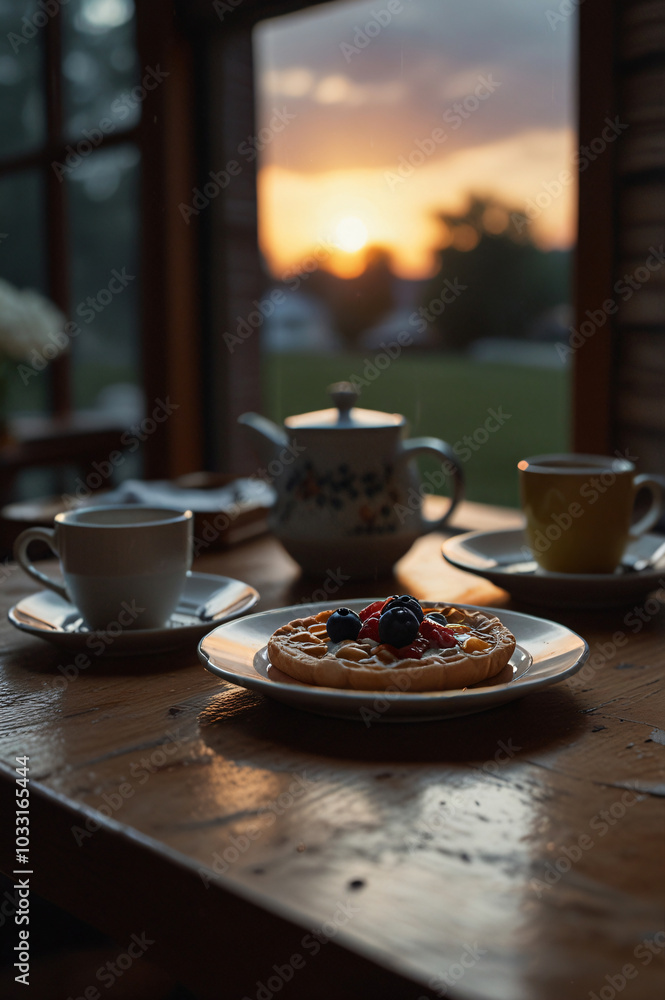 Breakfast delight: coffee and fresh bread. Breakfast delight: coffee and fresh bread.