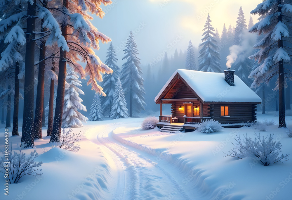 winter landscape with house winter landscape with house