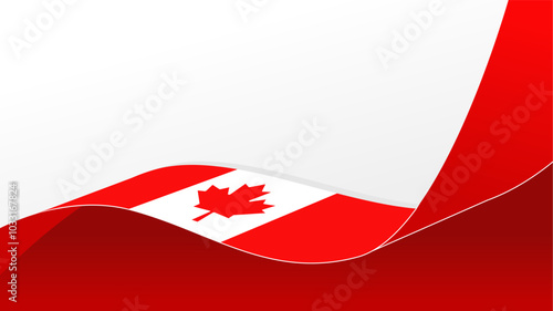 wavy canada flag vector background with copy space for text. canada national day