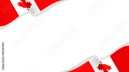 wavy canada flag vector background with copy space for text. canada national day