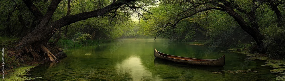 Obraz premium Tranquil Water Reservoir Surrounded by Lush Greenery