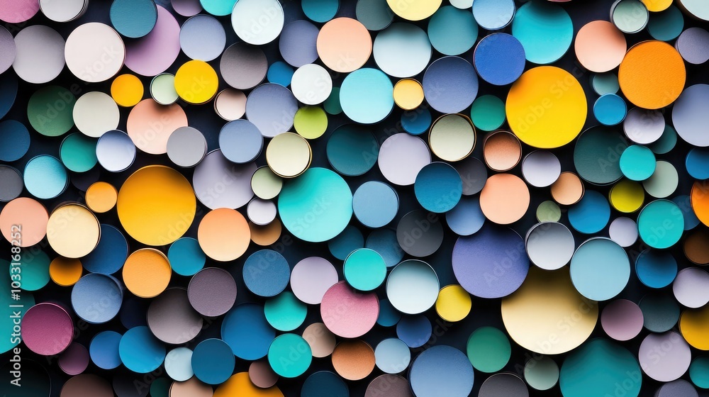 Colorful Abstract Circles in Dynamic Arrangement Colorful Abstract Circles in Dynamic Arrangement