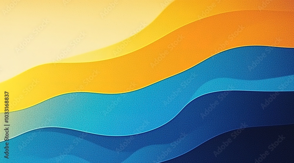Abstract Wavy Layers - Blue and Yellow Gradient Abstract Wavy Layers - Blue and Yellow Gradient