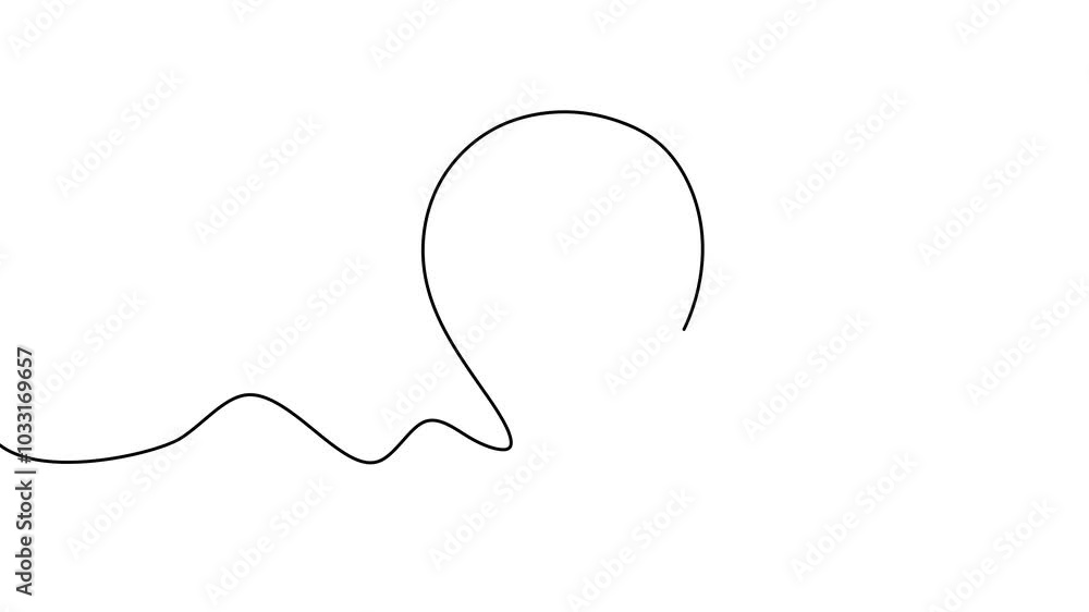 Continuous drawing line art of hot air balloon with black line and white background. One line Continuous drawing line art of hot air balloon with black line and white background. One line