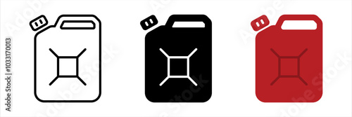 Fuel can icon set. jerry can sign. for mobile concept and web design. vector illustration on white background