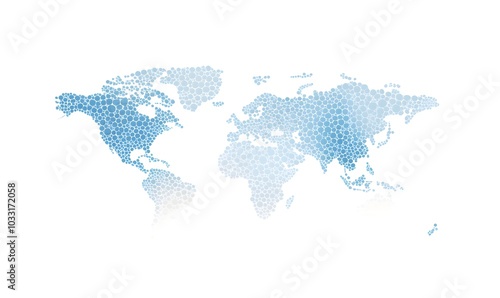 Wallpaper Mural A simple vector illustration of the world map made up of dots, with a flat design, white background, and a light blue color theme featuring light gray and sky-blue tones. Torontodigital.ca