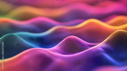 Abstract Wavy Pattern with Gradient Colors and Dotted Texture