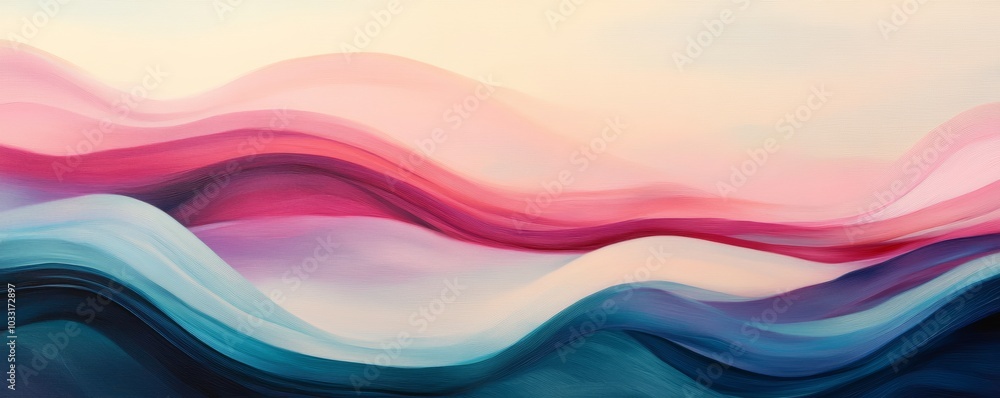 Abstract landscape with soft pastel waveforms Abstract landscape with soft pastel waveforms