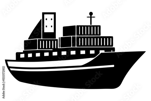 shipping silhouette vector illustration