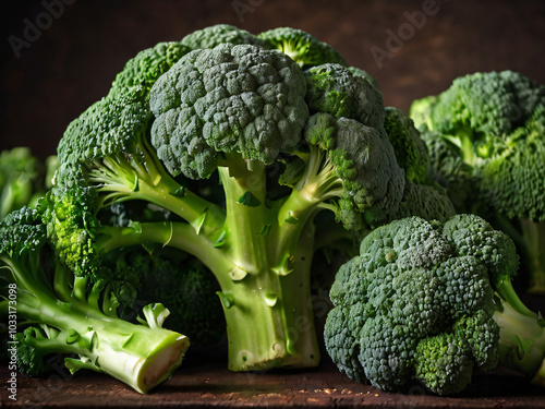 Wallpaper Mural broccoli on a wooden table Torontodigital.ca