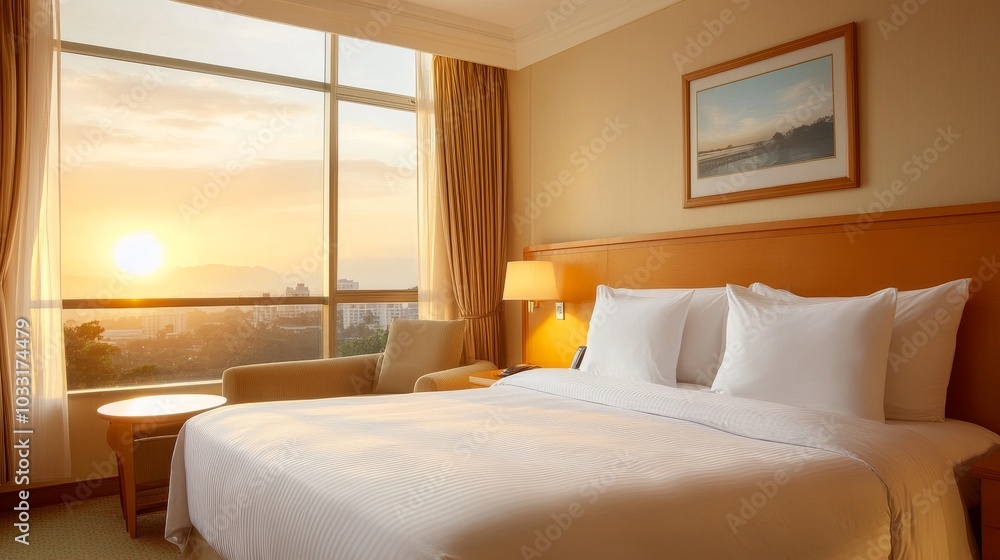 Hotel Room with Sunrise View and Comfortable Bed Hotel Room with Sunrise View and Comfortable Bed