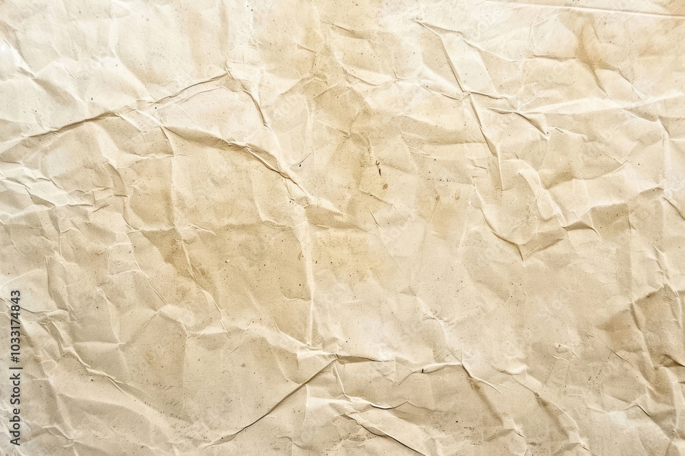Obraz premium Beige paper texture background crumpled wrinkled.