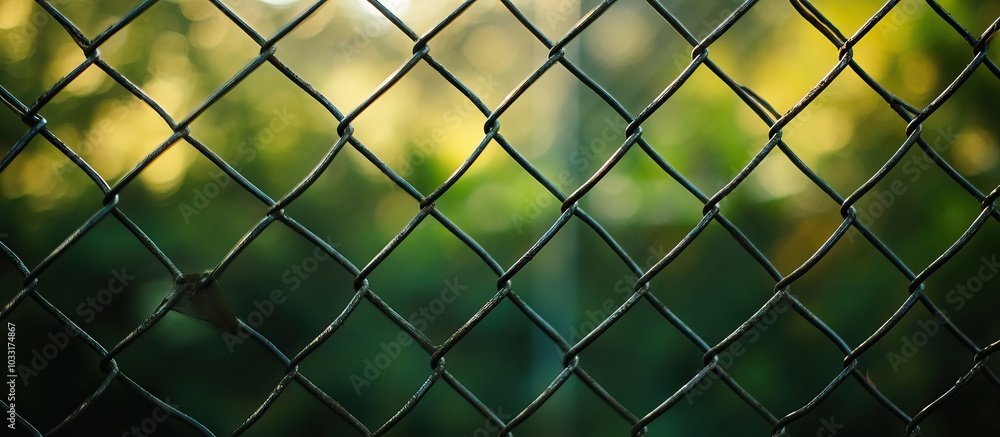 Chain Link Fence With Sunbeams Chain Link Fence With Sunbeams