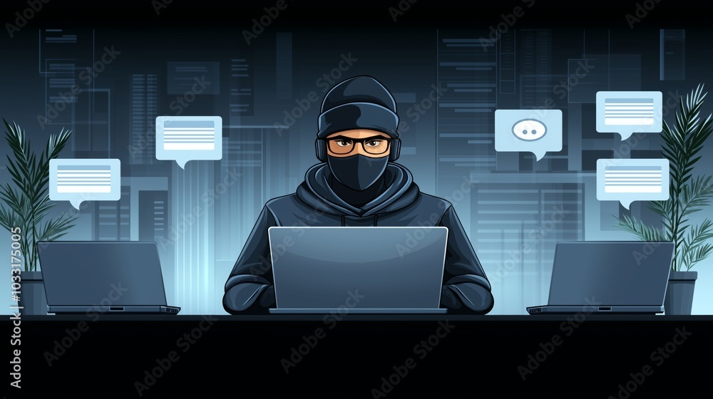 Mysterious hacker at work Mysterious hacker at work