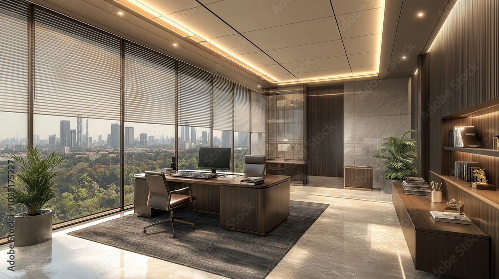Modern office with city view Modern office with city view