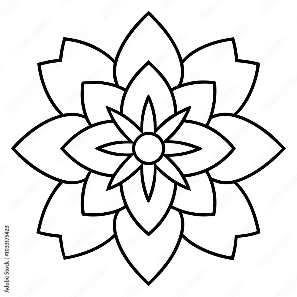 illustration of flower design mandala illustration of flower design mandala