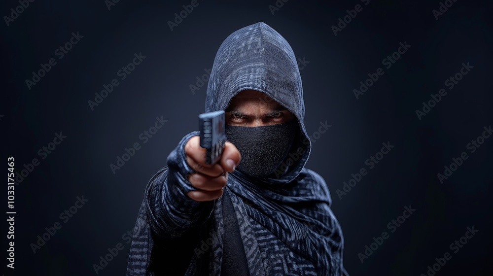 Masked vigilante with gun Masked vigilante with gun