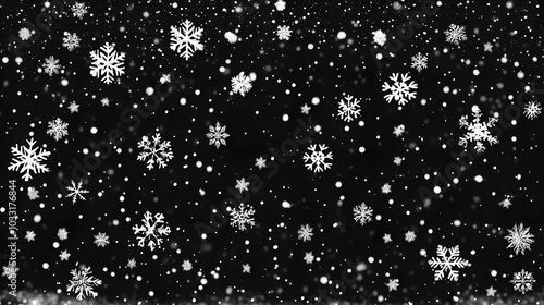 Snow. Realistic snow overlay background. Snowfall, snowflakes in different shapes and forms