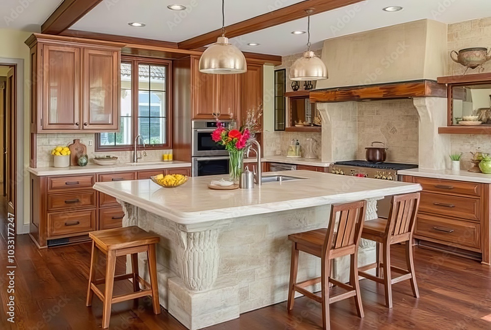 Rustic Stone Kitchen Island Emphasize natural textures and finis Rustic Stone Kitchen Island Emphasize natural textures and finis