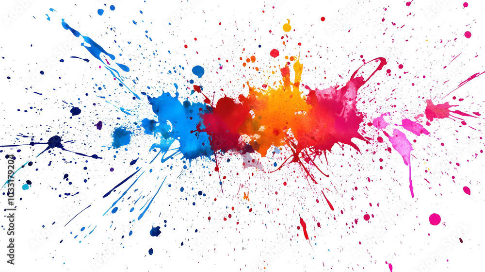 Vibrant paint splatter on a flat surface, dynamic colors merging and contrasting, creating an energetic visual experience. Vibrant paint splatter on a flat surface, dynamic colors merging and contrasting, creating an energetic visual experience.