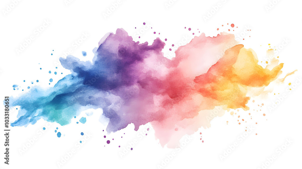 Obraz premium Pastel Watercolor Background, Soft hues blending seamlessly, isolated design perfect for digital use, versatile for various creative projects