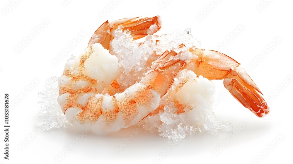 © Farid - Frozen shrimp isolated on a white background.