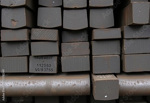 Carbon Steel Steel with a high carbon content used in constructi photo