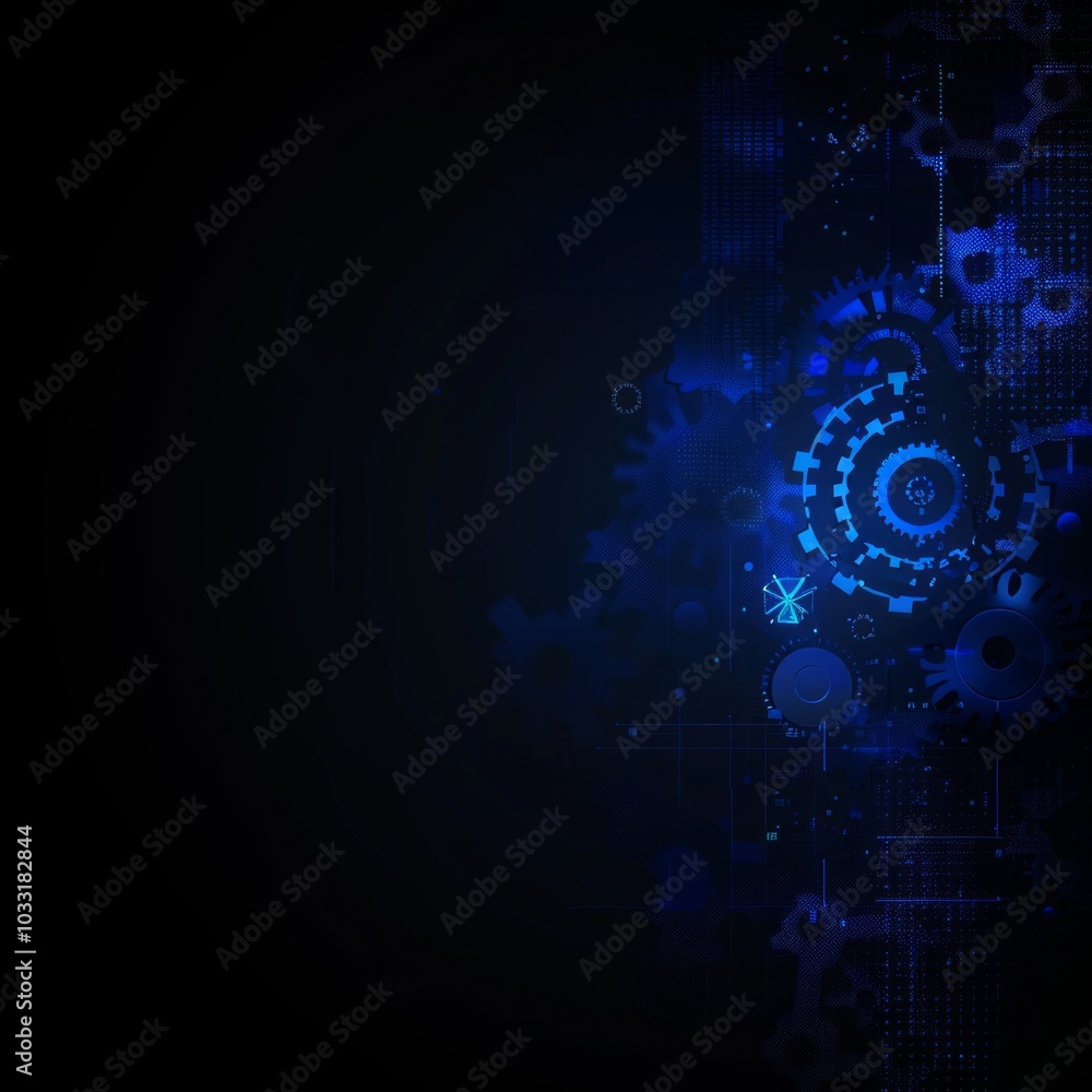 Obraz premium Abstract blue digital technology background