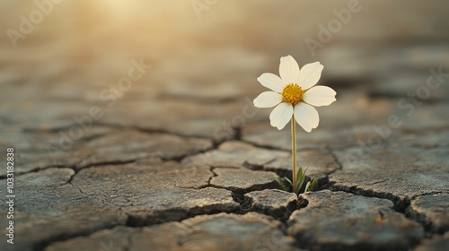 A flower blooming from the cracks of a sidewalk, symbolizing hope and fulfillment in difficult circumstances