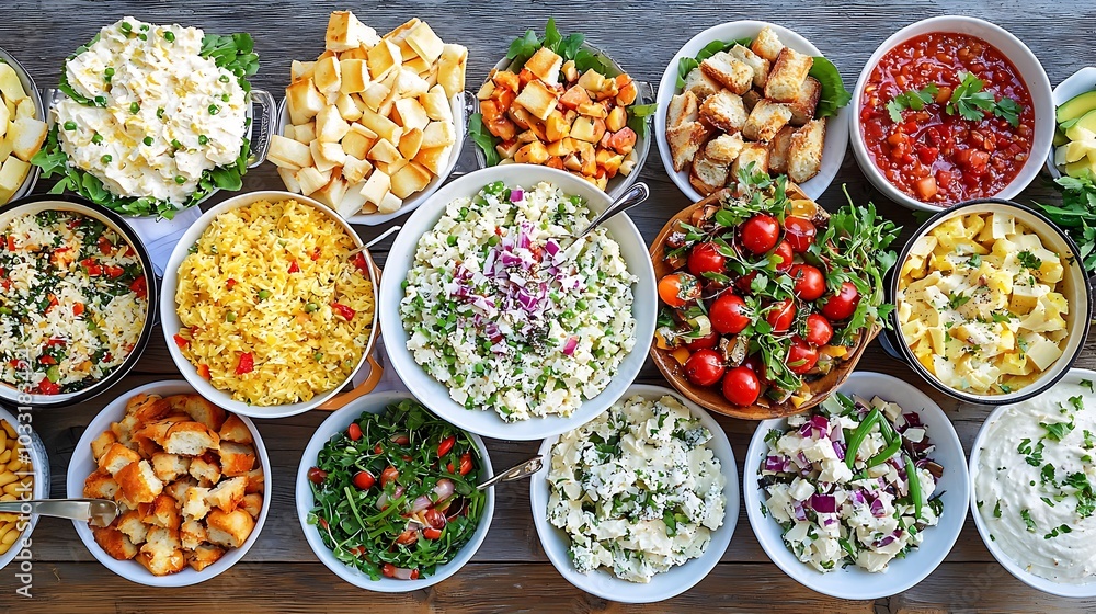 Fototapeta premium Delicious Healthy Dishes for a Potluck Gathering