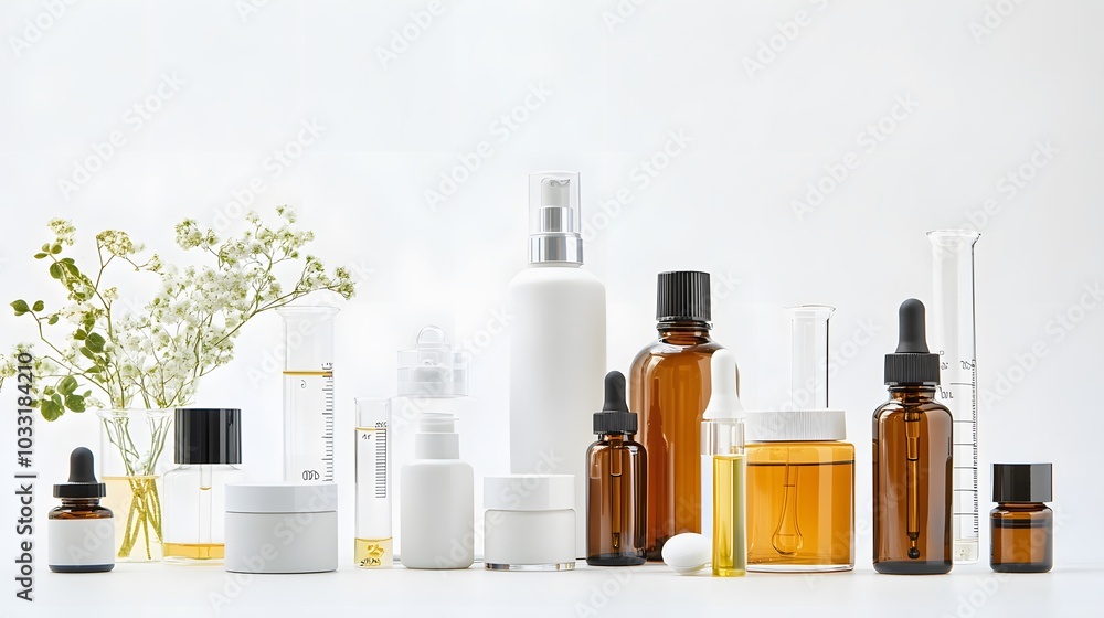 A Still Life of Skincare Products and Flowers A Still Life of Skincare Products and Flowers