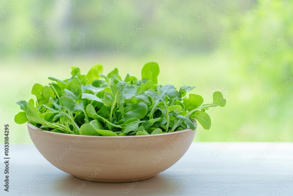 A colorful salad bowl brimming with crisp greens, illuminated by gentle sunlight, showcasing a commitment to nutritious eating.