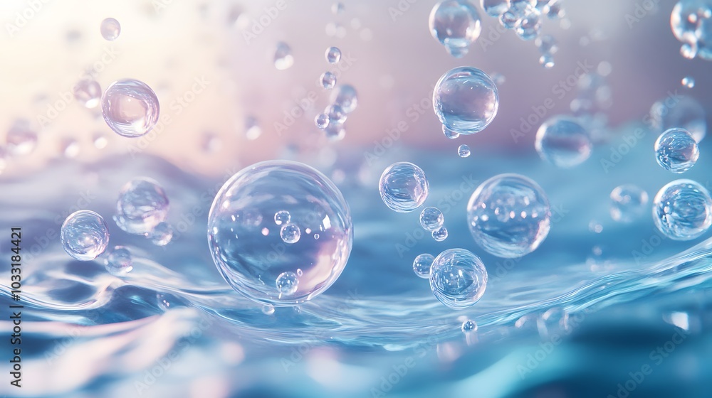 Water Bubbles Floating on a Rippling Surface Water Bubbles Floating on a Rippling Surface