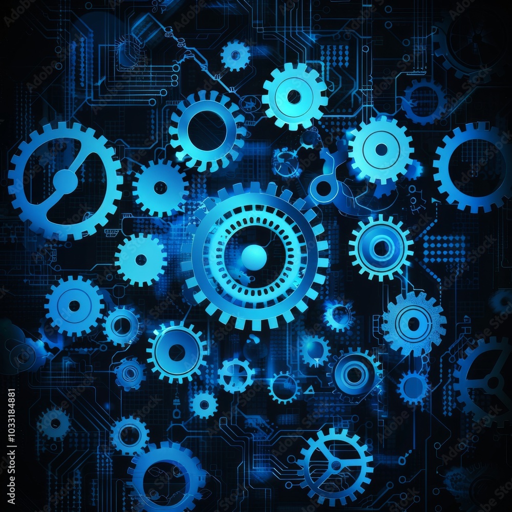Abstract blue digital technology background Abstract blue digital technology background