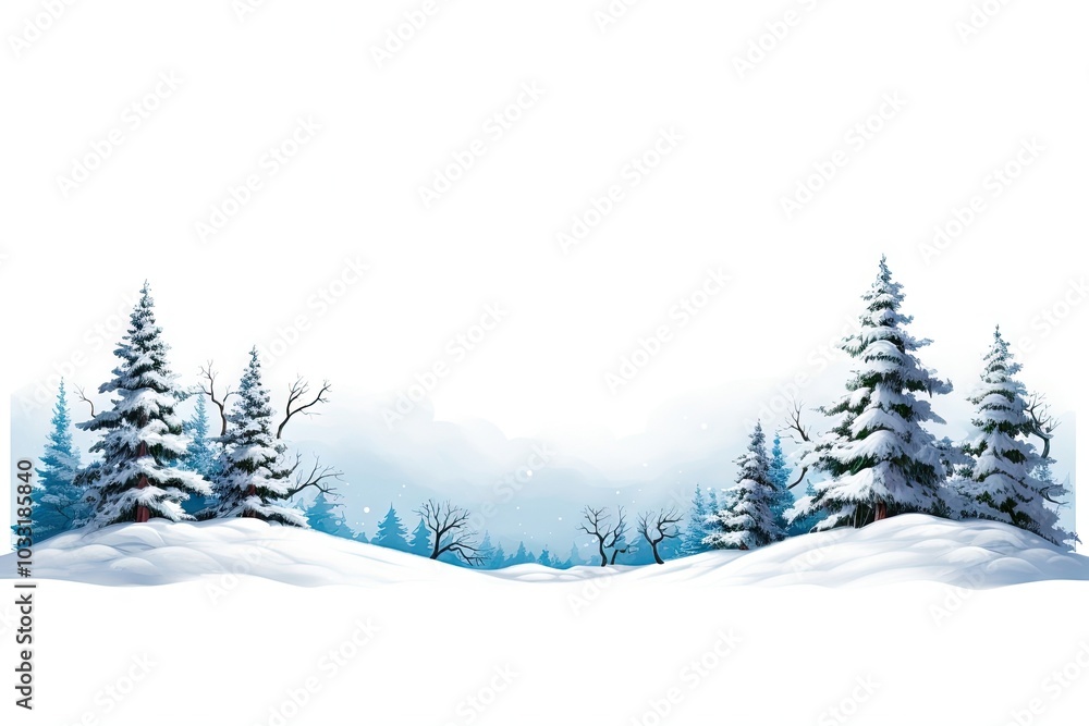 Fototapeta premium Snow winter landscape tree outdoors nature.