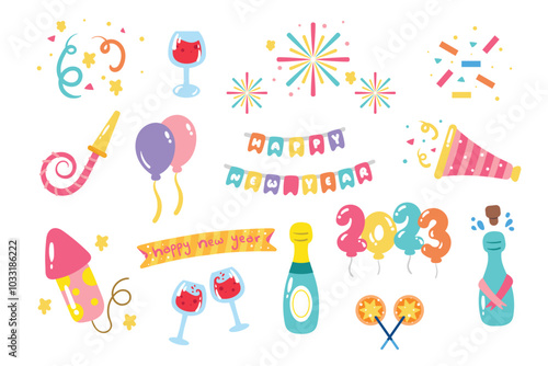 New Year Party Design Element