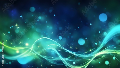 A vibrant abstract background with flowing lines and glowing orbs, evoking a sense of motion.