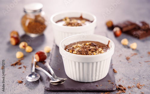 Wallpaper Mural delicious homemade chocolate mousse with hazelnut Torontodigital.ca