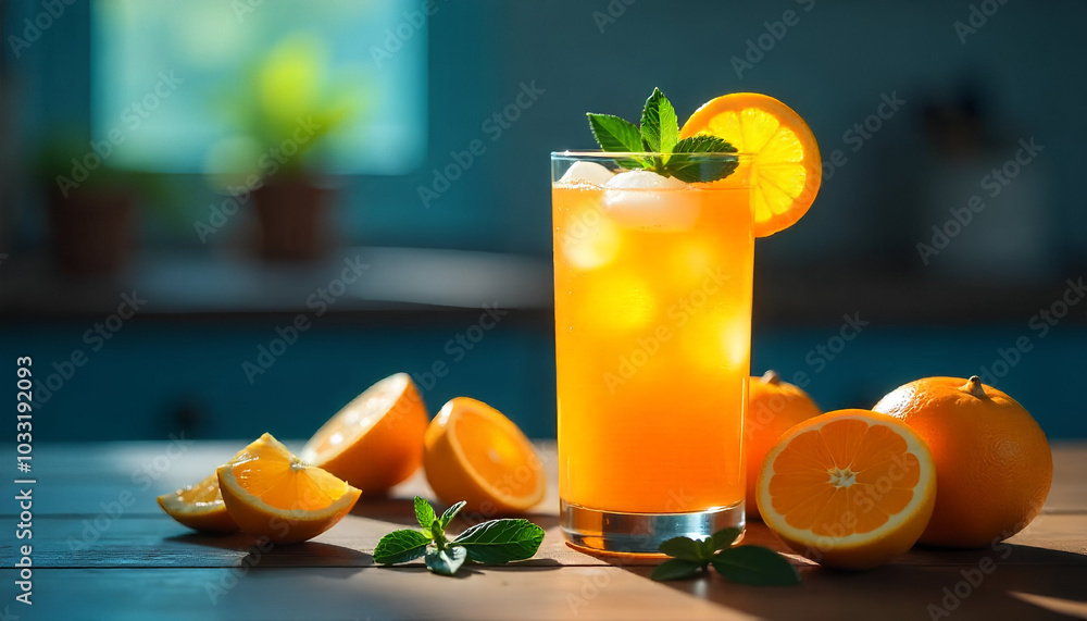 orange juice and fruits The decorations that make you feel less hot when you see them. orange juice and fruits The decorations that make you feel less hot when you see them.