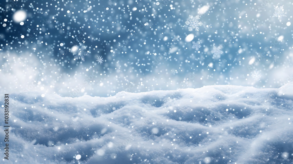 Obraz premium Snow. Realistic snow overlay background. Snowfall, snowflakes in different shapes and forms