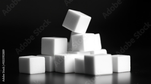 Wallpaper Mural A group of white sugar cubes on a black surface, arranged in a pyramid shape. Torontodigital.ca