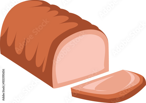 Delicious Meatloaf Slice Illustration for Recipes